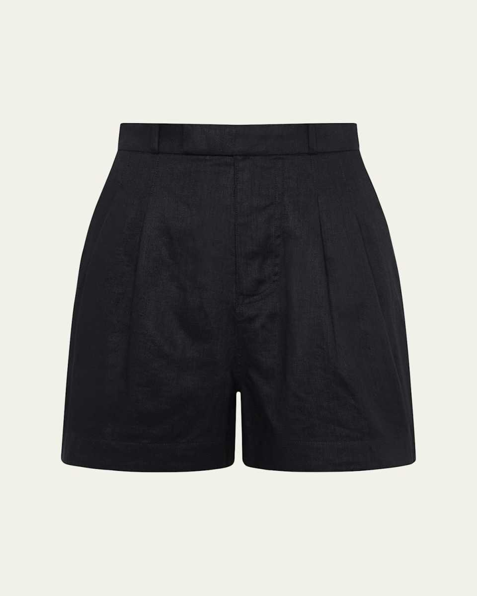 Carrington Pleated Linen Shorts